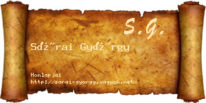 Sárai György névjegykártya